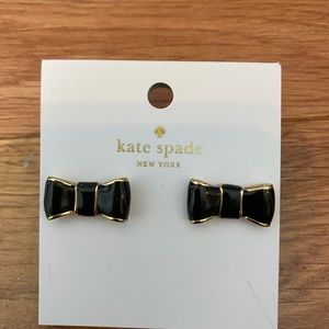 Kate Spade black bow studs